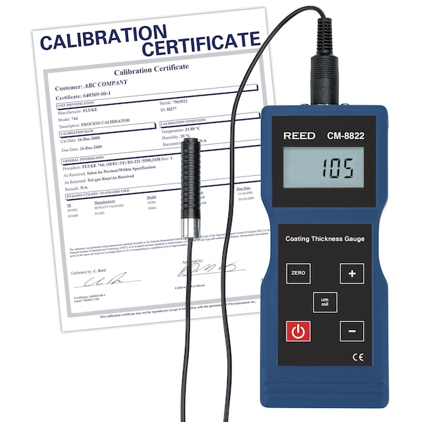 Reed Instruments CM-8822-NIST Coating Thickness Gauge, 0 to 40mils (0 to 1000µm), CM-8822-NIST - main